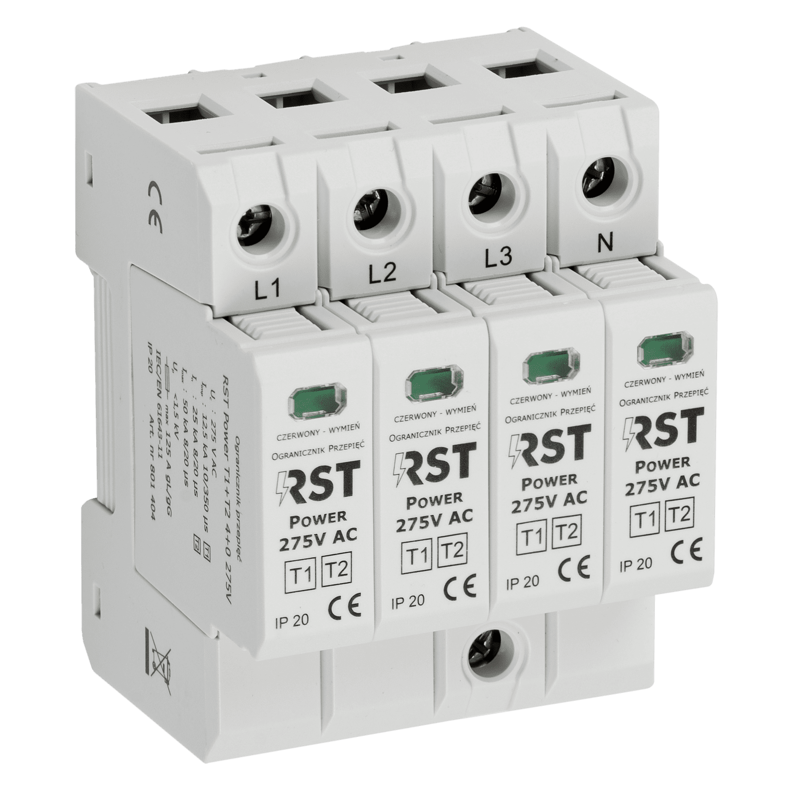 Ogranicznik - RST Power - AC 3-fazy T1+T2 - 4+0 275V